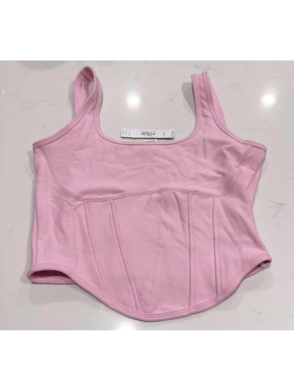 Victoria's Secret Pink Spring Orchid Pink Pique Cinched Top Size Large